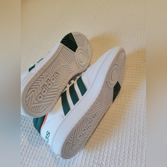 Adidas Men's White and Green High-Top Sneakers - Picture 10 of 11